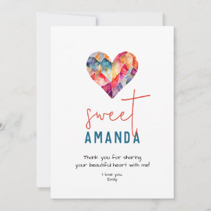 Custom sweet friend love card with heart