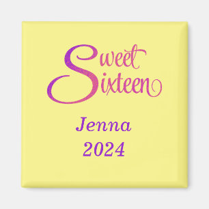 Custom Sweet Sixteen Name and Year Magnet
