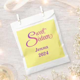 Custom Sweet Sixteen Name and Year Treat Bag