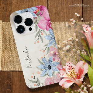 Custom Sweet watercolor botanical Script Case-Mate iPhone 14 Pro Case
