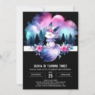 Custom Sweet Wolf Birthday Invitation