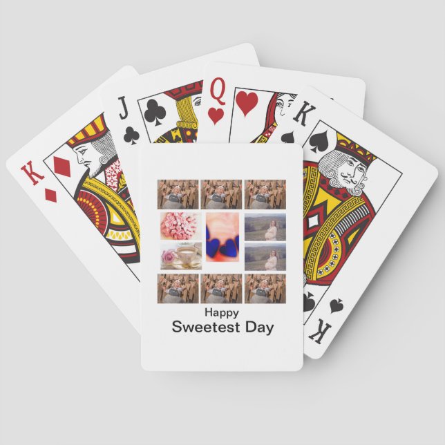 Custom Sweetest Day 11 Photo Collage  Playing Cards (Back)