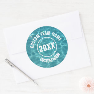 Custom swim team classic round sticker
