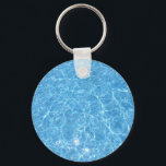 Custom Swimming Pool Blue Water Blank Template Key Ring<br><div class="desc">Custom Swimming Pool Blue Water Blank Template Classic Round Button Keychain.</div>