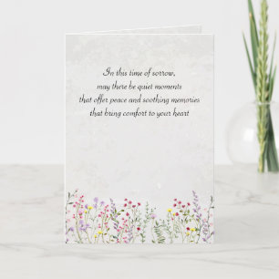 Custom Sympathy Cute Watercolor Wildflowers Card