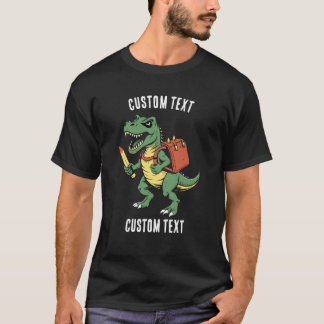 Custom T-rex School Summer Vacation Personalised T-Shirt