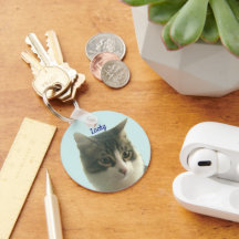 Custom Tabby Cat Photo on Light Blue