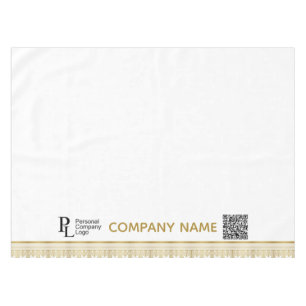Custom Table Cover Business Logo Gold Border Tablecloth