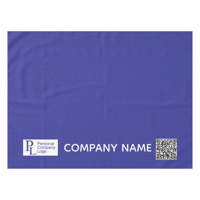 Custom Table Cover Logo Business Trade Show Blue Tablecloth (Front (Horizontal))
