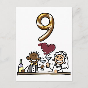 Custom Table Number 9 Postcards