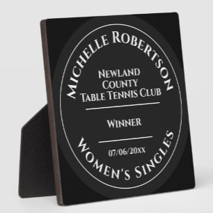 Custom Table Tennis Tournament Placement Trophy Plaque