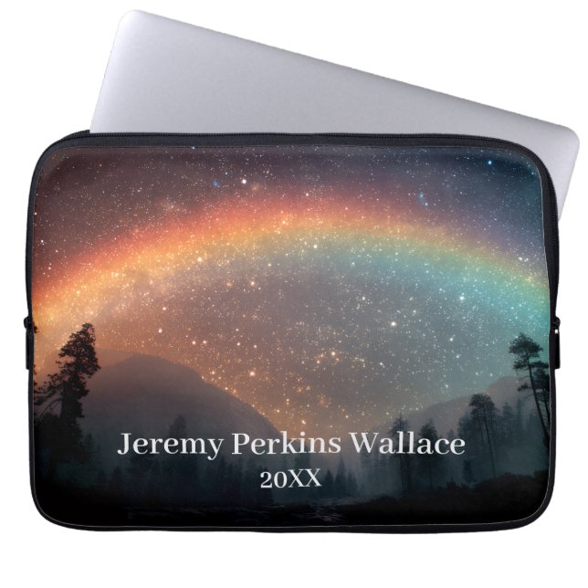 Custom Tablet Sleeve – Rainbow Starry Sky Design (Front)