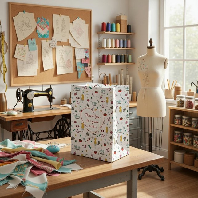 Custom Tailoring Tools Pattern Gift Bag (Creator Uploaded)