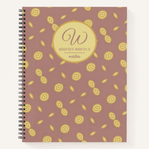 Custom Tan and Taupe Whimsical Circles Notebook