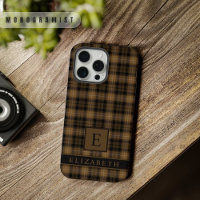 Custom Tan Brown Black Chequered Pattern