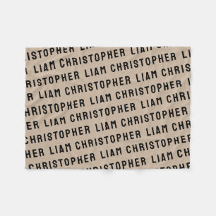 Custom Tan Sand Personalised Son Baby Boy Gift Fleece Blanket