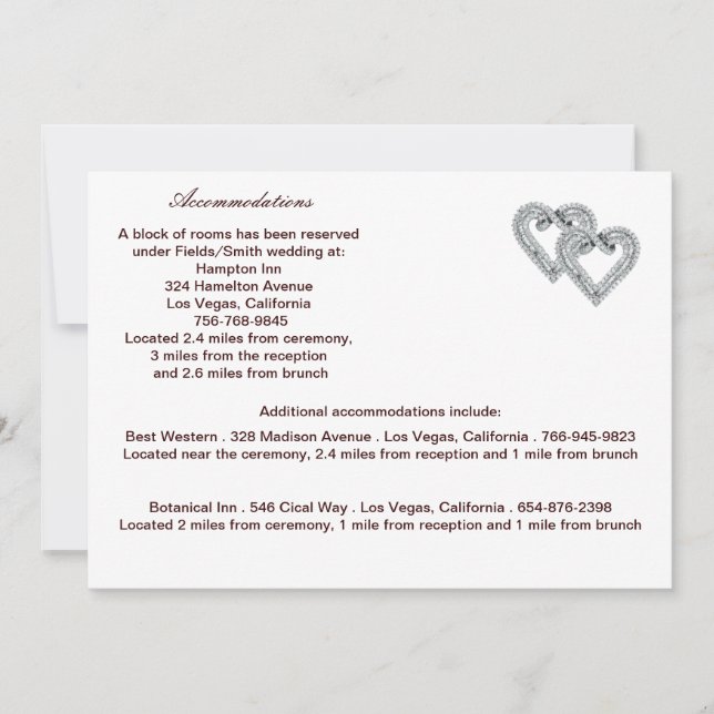 Custom Tangerine Hearts Enclosure Card (Front)