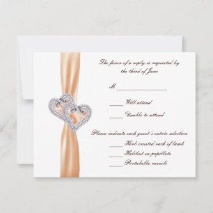 Custom Tangerine Hearts Response Card