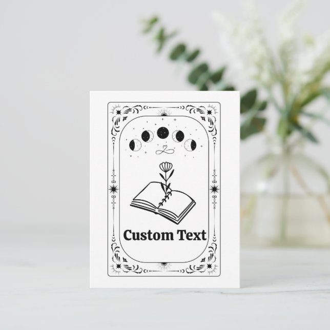 Custom Tarot Book Lover Celestial Astrology Whimsy Postcard (Standing Front)