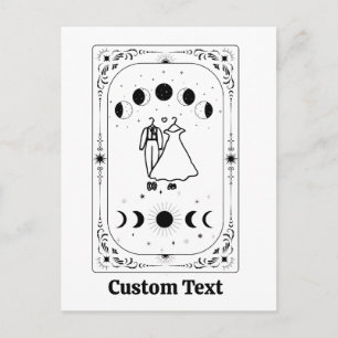 Custom Tarot Hallowedding Celestial Moon Zodiac Holiday Postcard
