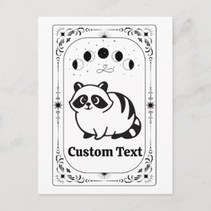 Custom Tarot Racoon Jimothy Whimsical Maximalist Postcard