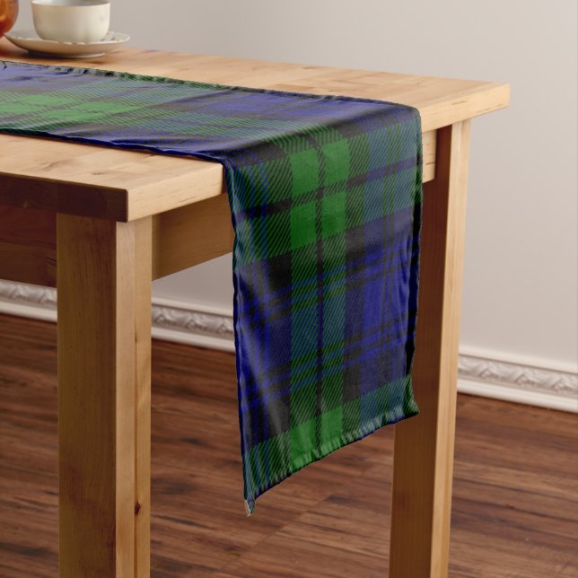 Custom Tartan Pattern Short Table Runner (In Situ)