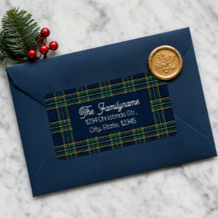 Custom Tartan Plaid Christmas Return Address  Label