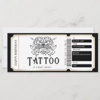 Custom Tattoo Gift Certificate Ticket