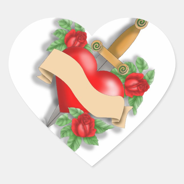 Custom Tattoo Heart Sticker (Front)
