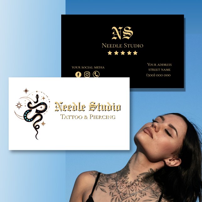 Custom Tattoo Studio Business Card | Modern Bold  (Creator Uploaded)