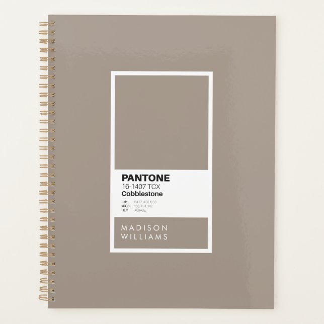Custom Taupe Grey Notebook | Personalised Journal Planner (Front)