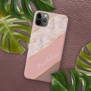 Custom Taupe Mauve Dusty Rose Blush Pink Marble Case-Mate iPhone Case