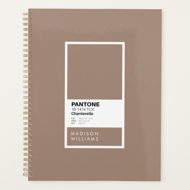 Custom Taupe Notebook | Personalised Chanterelle Planner (Front)