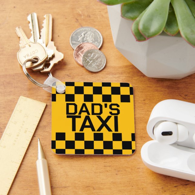 Custom Taxi Personalised Name Key Ring (Desk)