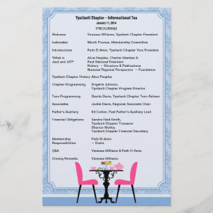 Custom Tea Party Program V2 Stationery