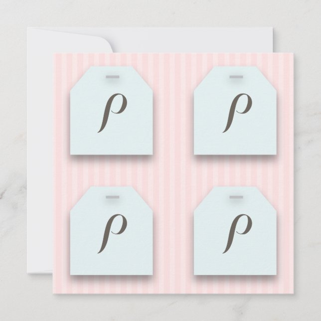 CUSTOM Teabag Tag on Pink Tea Party (Front)