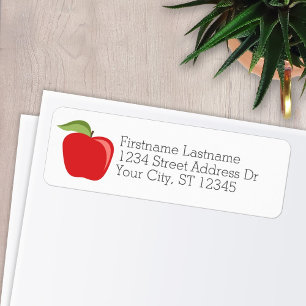 Custom Teacher Apple Modern Apple Return Address