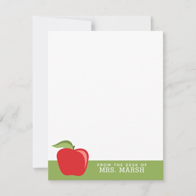 Custom Teacher Apple with Modern Apple Card (Front)