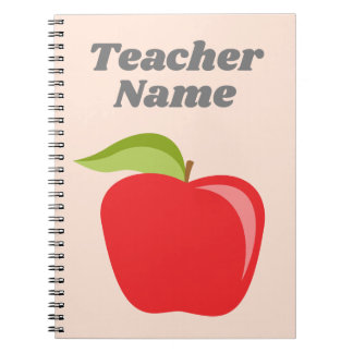 Custom Teacher Apple with Modern Apple Notebook