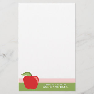Custom Teacher Apple with Modern Apple Stationery