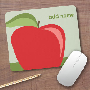 Custom Teacher Apple with Trendy apple drawing Mouse Pad