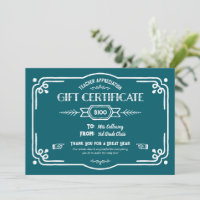 Custom Teacher Appreciation Gift Certificate
