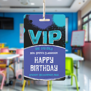 Custom Teacher Classroom VIP Birthday ID Badge