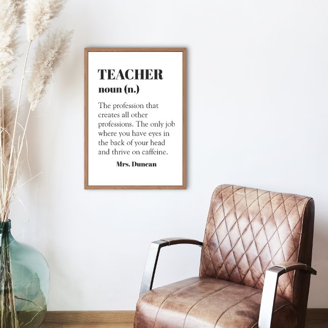 Custom Teacher Definition Word Noun Year Gift  Poster (Creator Uploaded)