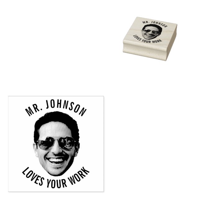 Custom Teacher Face Photo Approved  Rubber Stamp (Stamped)