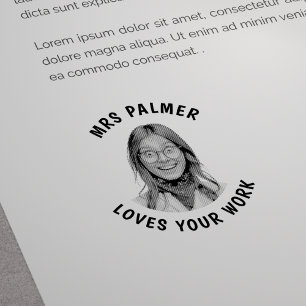 Custom Teacher Face Photo Approved Rubber Stamp