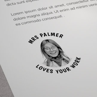 Custom Teacher Face Photo Approved Rubber Stamp