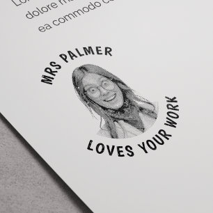 Custom Teacher Face Photo Approved Self-inking Stamp