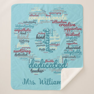 Custom Teacher gift inspirational words Sherpa Blanket
