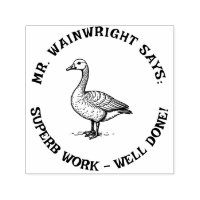 Custom Teacher Goose Stamp Cute “Superb Work!”